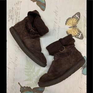 Ugg Australia‎ Nyla Brown Knit Buckle Strap Winter Boots